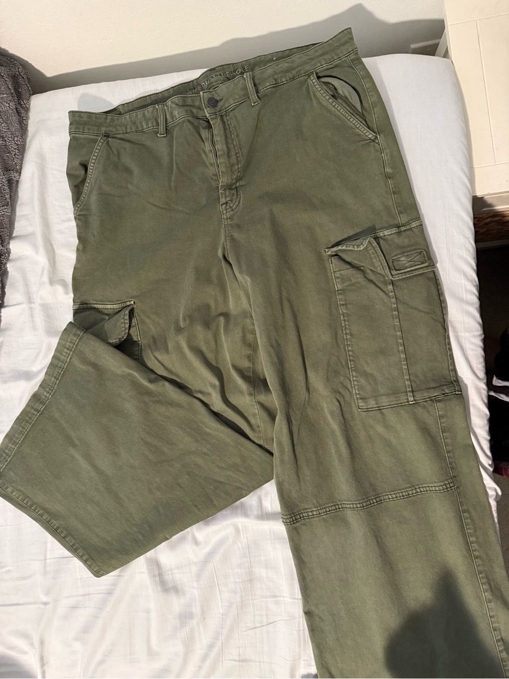 American Eagle Outfitters Olive Green Baggy Wide leg Cargo Pants